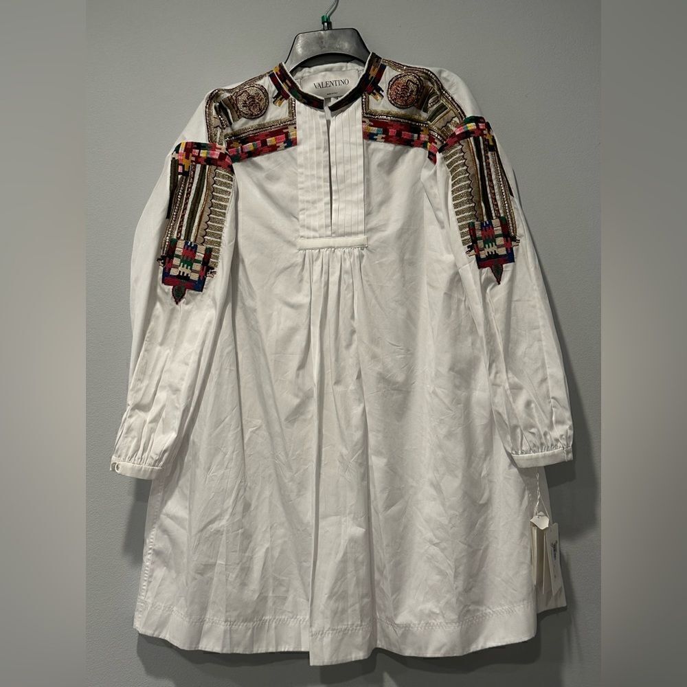 Valentino Women’s  beads embellished cuffs dress  in white size 6 NWT $4700 - Picture 3 of 15